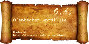 Ofenbecher Antónia névjegykártya